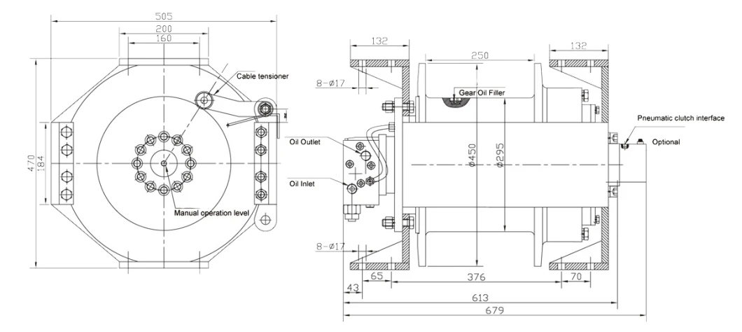 Smail Size and High Transmission Efficiency Hydraulic Pulling Winch for Heavy Duty Truck